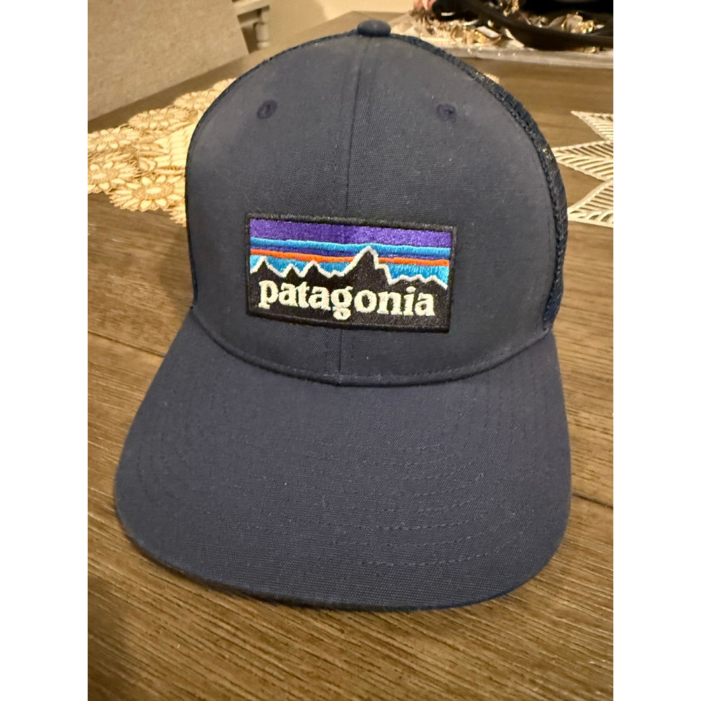 Men's Patagonia Blue Trucker Hat One Size with Multi-color Logo